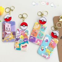 【CW】△✱  Bus Card Holders Pikachu Elf Pendant Anime Silicone Badge Clip Campus ID for Children