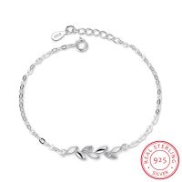 New Simple Fashion 925 Sterling Silver Leaves Chian Bracelet For Women Jewelry pulseira S-B46