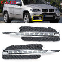 รถ LED กันชนหน้า DRL ไฟตัดหมอกแสงทำงานกลางวันแสงปกคลุมสำหรับ BMW X5 E70 2007 2008 2009 2010รถจัดแต่งทรงผม