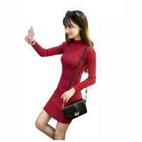 【Ladies shop】 Bonjean WomenPolka Long PartyDresses เซ็กซี่แขนยาว O คอ SweaterKnitted Boho WomenVestidos