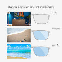 FONEX Photochromic Blue Folding Hyperopia Reading Glasses Men Women Portable Screwless Anti Blue Light Reader Eyeglass LH016