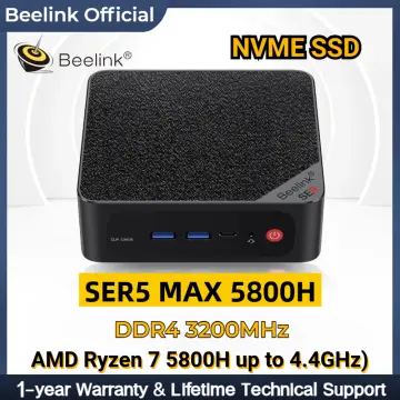 Beelink SER5 MAX Mini PC, AMD Ryzen 7 5800H(7nm, 8C/16T) up to 4.4GHz, Mini  Computer 16GB DDR4 RAM 500GB NVME SSD, Micro PC 4K@60Hz Triple Display