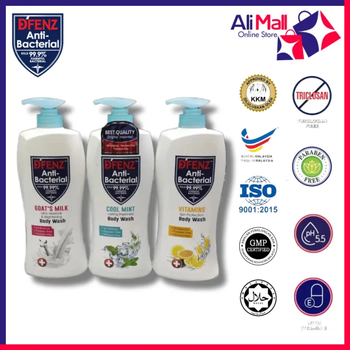D'FENZ AntiBacterial Shower Cream Body Wash Kill 99.99 Harmful