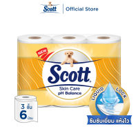 สก๊อตต์ สกินแคร์ รักษาสมดุลค่า pH กระดาษชำระ หนา 3ชั้น 6 ม้วน Scott Skin Care Bath Tissue Maintain Healthy pH Balance 3PLY 6Rolls