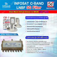 infosat LNB C-Band 5G 2จุด รุ่น CG-2 + อุปกรณ์แยกสัญญาณ Multi Switch infosat รุ่น MS38 (เข้า3 ออก8) รับชมได้อิสระ