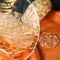 Luxury Acrylic Table Mat Gold And Silver Foil Acrylic Gold Foil Coasters Anti-skid Ins Coaster Cup Holder Coasters For Coffee