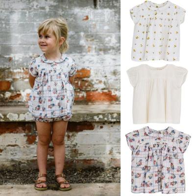 Baby Girl Floral Shirt Nordic style Infant T Shirts Summer Children Boutique Clothes Baby Girl Vintage Top