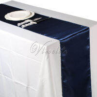 5PCS New Navy Blue Satin Table Runners Luxury 30 x 275cm 12" x 108 Wedding Party Banquet Valentines Home Ho Table Decor