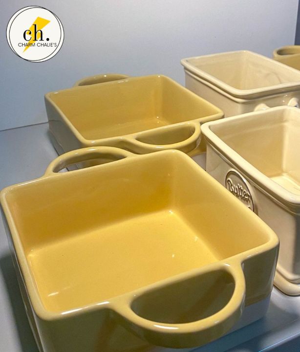 yellow-square-ceramic-bowl-ชามเซรามิค-ชามมินิมอล-กระถางเซรามิค-ขนาดใหญ่-ภาชนะเซรามิคน่ารัก