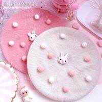 ☁ Beret LOLITA Biscuits Hat Bud Felt Kawaii Fur Decoration