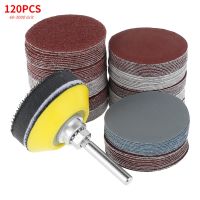 120pcs Sandpaper 80-3000 Grits Sanding Disc Set 50mm+Loop Sanding Pad with 3mm Shank for Polishing Cleaning Tool Power Sanders