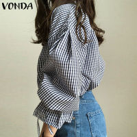 Vonda เสื้อเบลาส์ คอวี แขนยาว สไตล์เกาหลี สําหรับผู้หญิง