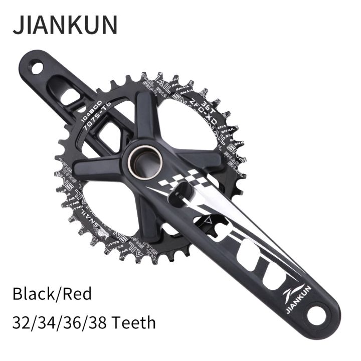 jiankun-จานหน้าจักรยานเสือภูเขา104bcd-ห่วงโซ่เดี่ยว32t-34t-36t-38t-เฟืองตัวยึดด้านล่างอลูมิเนียมอัลลอย-mtb-crank