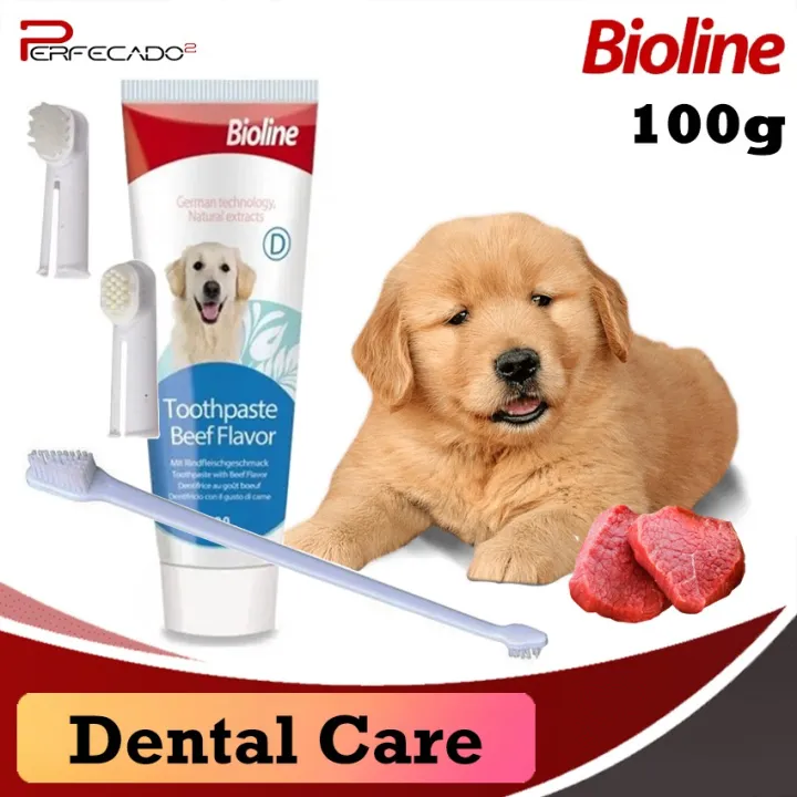 Bioline Dental Care Set Toothpaste Beef Flavor 100g Complete Dental Care Toothpaste & Toothbrush