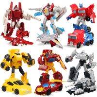 13CM Plastic Transformation Robot Cars Model Toys Kid Classic Robot Car Toys Action Toy Figures Plastic Education Toys I0301