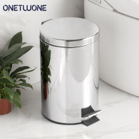 Onetwone ถังขยะสแตนเลสสตีล20L,ถังขยะแบบถอดออกได้ทนทานถังขยะสำหรับใช้ในบ้านสำนักงานห้องนั่งเล่นห้องน้ำห้องนอนห้องครัวถังขยะทรงกลมกันน้ำพร้อมฝาปิด