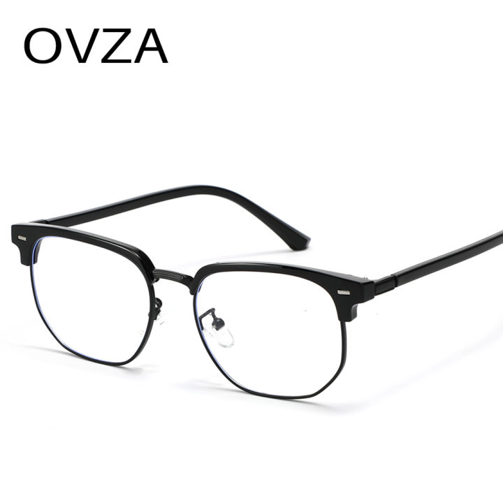 แว่นตากรอบแว่นตาแฟชั่นชาย-ovza-ป้องกันแสงสีฟ้ากึ่งไร้ขอบคอมพิวเตอร์สำหรับหญิงแว่นตา-s1038