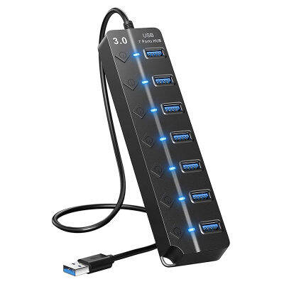 USB Splitter Switch Multi-Function Interface Hub 7 In 1Hub แล็ปท็อป Multi-Purpose U Disk Socket Extension Splitter USB 3.0 Fast
