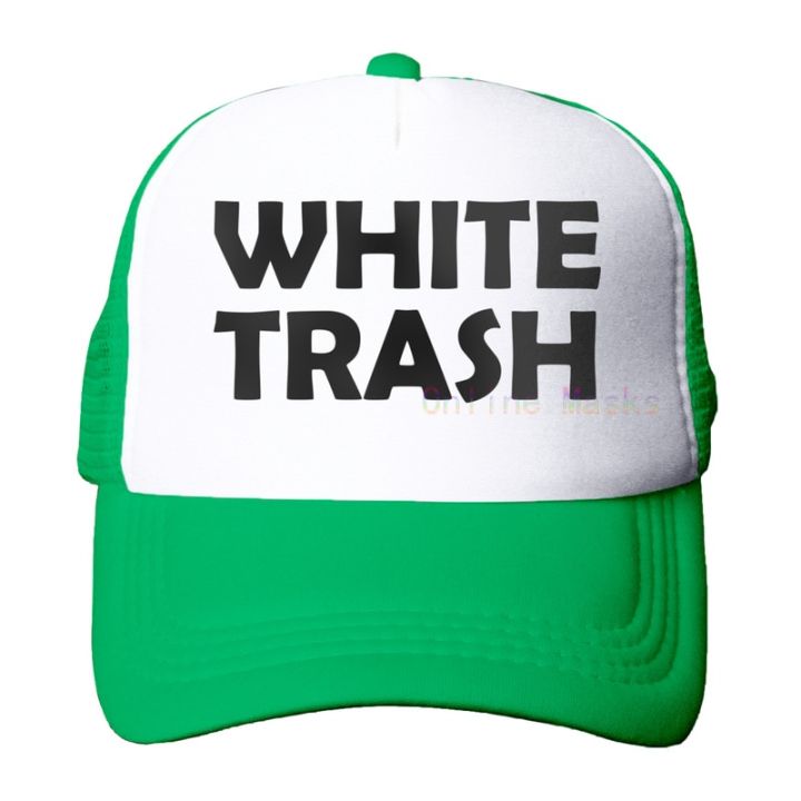 2023-ถังขยะสีขาว-ใจแคบสลัมสหรัฐอเมริกา-หมวกแก๊ปหมวกคนขับรถบรรทุกผู้ใหญ่