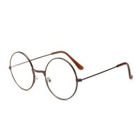 Vintage Transparent Glasses Round Metal Frame Superlight Clear Lens Game Eye Glasses Reading Eye Protection Chic