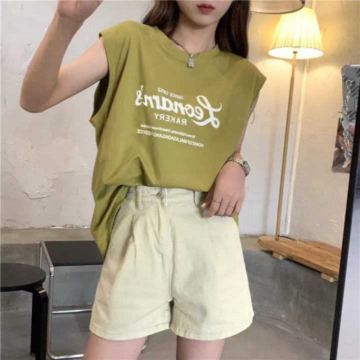 พร้อมส่ง-fashion-dress-shop-เสื้อยืดแขนกุดเอาใจสาวเท่เปรี้ยวเก๋ไม่เหมือนใครสาว-ๆ-สายลุยต้องจัด