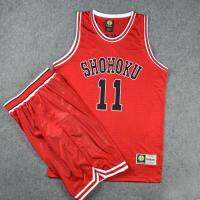 S Lam Dunk Shohokuโรงเรียนมัธยมตะกร้าบอลทีมNo.11 Rukawa Kaedeคอสเพลย์พิมพ์เสื้อและกางเกงขาสั้นบาสเกตบอลย์ชุด