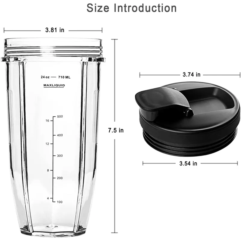  Blender Replacement Parts for Ninja -2 24oz Cups with