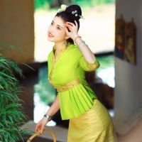 ☒▬❦  Sha ba xishuangbanna dai clothing grass green suit amorous feelings of southeast Asia style clothing in Thailand