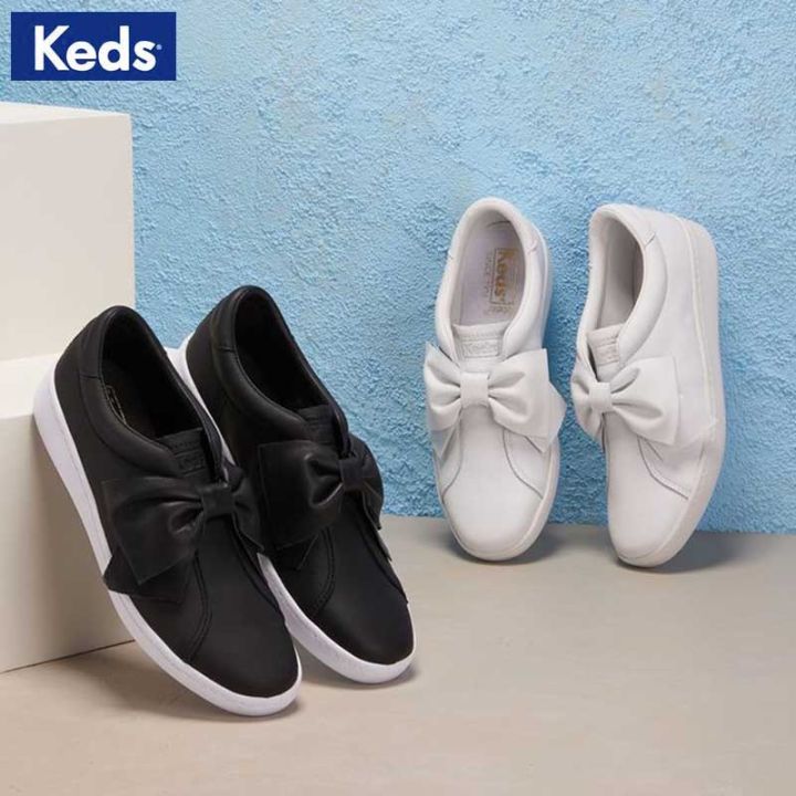 keds-รองเท้าโลฟเฟอร์ลําลอง-ส้นแบน-ประดับโบว์-สีขาว-สไตล์เกาหลี-สําหรับสตรี