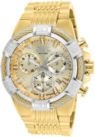 Invicta Mens Bolt 51mm Gold Tone Stainless Steel Chronograph Quartz Watch, Gold (Model: 25868)