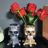 Retro Skull Vase Portrait Vase Ornament Nordic Flower Pot Ornament Resin God Statue Craft Home Art Ornament Direct Sales