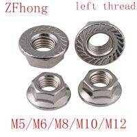 2-5 Buah M5 M6 M8 M10 M12 304 A2-70 Stainless Steel Benang Tangan Kiri Flange Hex Nut A1