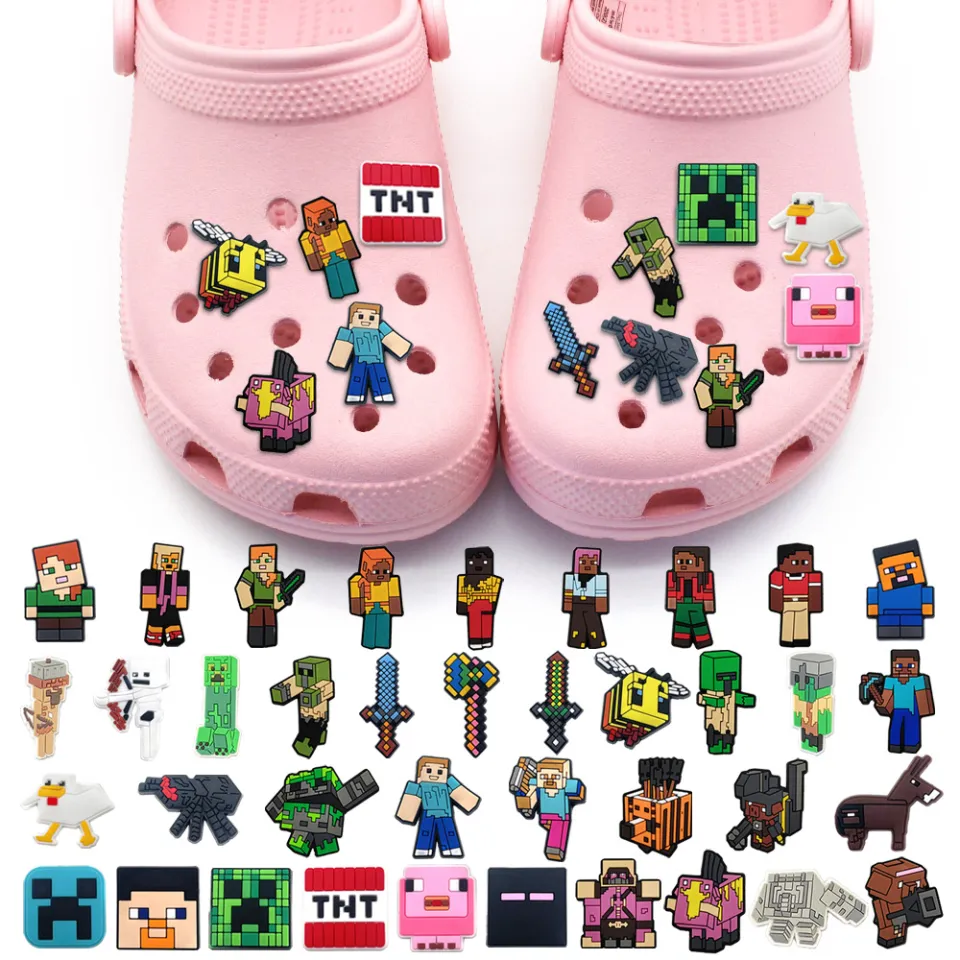 Jibbitz Charms for Crocs Fortnite Minecraft Gamer Child Shoe PVC