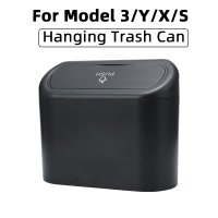 Car Trash Can For Tesla Model 3 Y S X Mini Car Trash Organizer Storage Box With Lid Garbage Bags Auto Accessories