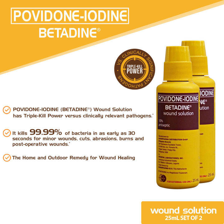 Betadine Wound Solution 25mL Set of 2 Lazada PH