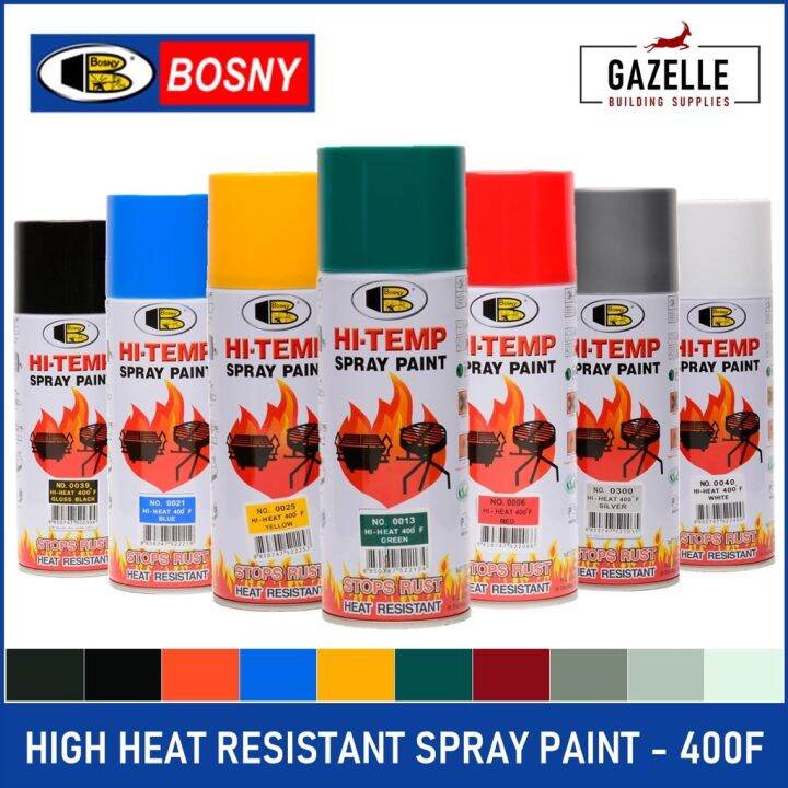 Bosny Hi Temp High Heat Temperature Resistant Spray Paint 400F