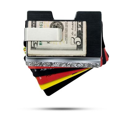 กระเป๋าเก็บบัตรปิดกั้น RFID แบบกระเป๋าสตางค์พร้อมคลิปเงินขนาดบางพิเศษ