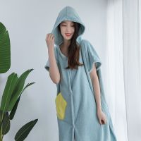 【DT】hot！ Wearable Microfiber Bathrobe Woman Shower Female Soft for Adults Textiles and Sauna