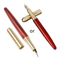 Piston-Filled Fountain Pen Wooden Business Pen Calligraphy Ink Pen Medium Fine  Pens