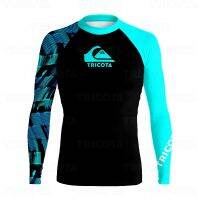 fgjre335 ขายดีที่สุด - /✳♀TRICOT เสื้อ Rashguard สำหรับผู้ชาย,เสื้อชุดเซิร์ฟแขนยาวป้องกันผื่นเสื้อยืดยูวีชุดว่ายน้ำแบบป้องกันเสื้อดำน้ำชายหาดรัดรูปเสื้อเชิ้ตลายเซิร์ฟ