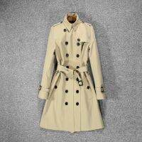 Trench Coat กลางความยาว Double Breasted กันน้ำสไตล์อังกฤษเสื้อฤดูใบไม้ร่วง/ฤดูหนาว2021 Women S Wear