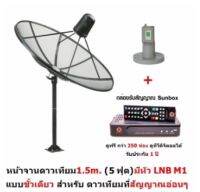 Hisattel หน้าจานดาวเทียม จาน C-BAND 1.5 m (4 ชิ้น) + หัว LNB Mastersat M1 ดูทีวีได้มากกว่า 200 ช่อง ฝนตกดูได้ พร้อมกล่อง Sunbox 1 ตัว