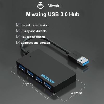 MiWaing ยูเอสบีฮับยูเอสบี3.0พอร์ต4 Type C ตัวแปลงสายข้อมูลฮับความเร็วสูงอะแดปเตอร์ที่รองรับหลายระบบปลั๊กแอนด์เพลย์อะแดปเตอร์ USB