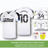 New arrival Fans version 21/22 Derby County home jersey kits short sleeve S-2XL、 10 LAWRENCE 、 34 STRETTON