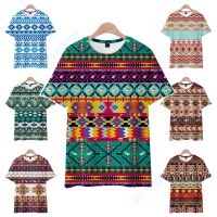 Fashion Men/Women Azteca Pattern Casual T-Shirt Short Sleeve Round Neck