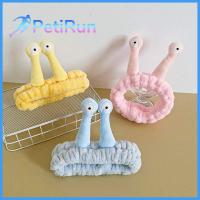 PETIRUN 2pcs ของผู้หญิง เครื่องสำอางสำหรับแต่งหน้า สัตว์การ์ตูน น่ารักน่ารักๆ ที่คาดผม ชุดคลุมศีรษะ ห่วงผมกำมะหยี่ ห่วงหัวหอยทาก