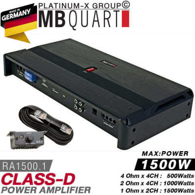 MB QUART RA1500.1 POWER AMPLIFIER CLASS-D MAX1500W / เพาเวอร์ แอมป์พาวเวอร์ แอม  แบรนด์เยอรมันแท้ เครื่องเสียงรถ เครื่องเสียงรถยนต์