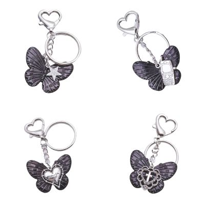 【LZ】﹉┋◆  Vintage Dark Butterfly Pingente Chaveiro Y2K Chaveiro Saco Pingente Decorações Transporte direto