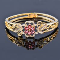 Women Rose Color Cuff Bangles