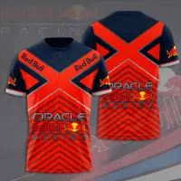 (in stock) Red Bull Racing 3D T-shirt Cross Country Fashion Quick Drying Mens and Womens Short Sleeves (free nick name and logo)